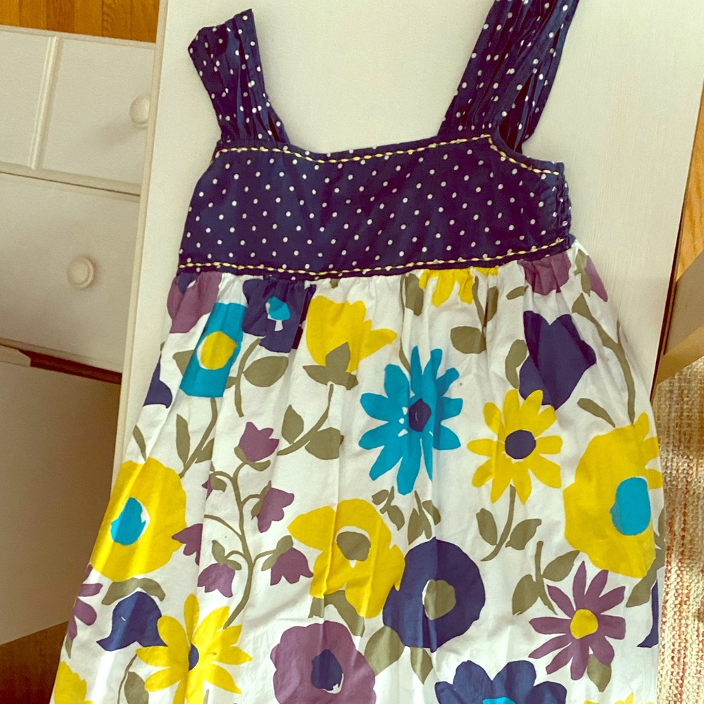 Mini Boden flowered sleeveless dress size 7-8